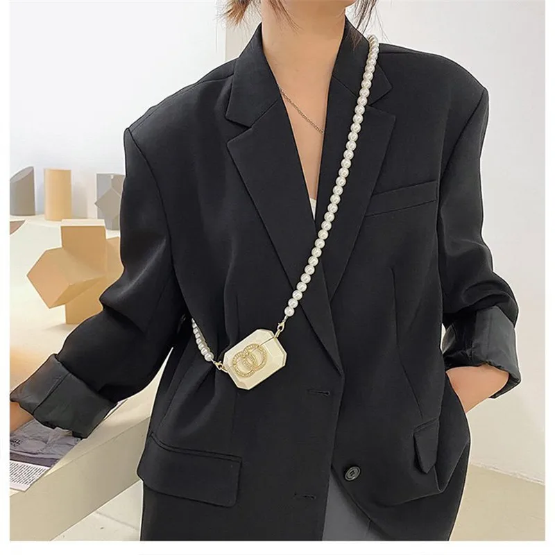 Женская мини-сумка через плечо с жемчужинами