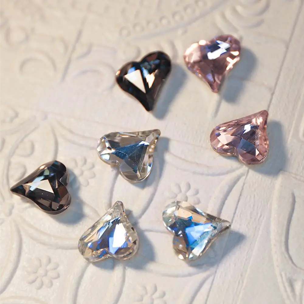 

Красочный лунный свет Персиковое Сердце 3D Любовь Сердце искусство ногтей искусство стразы ювелирные изделия