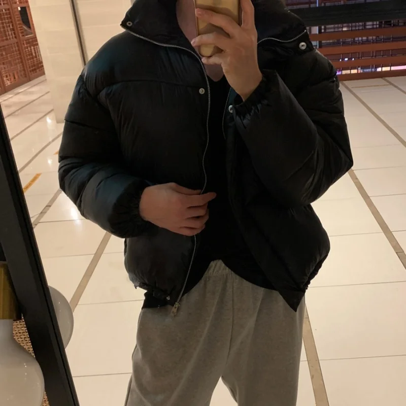 Winter Jacket Men Warm Fashion Black Thickened Jacket Men Streetwear Korean Loose Thick Short Coat Mens Parker Clothes M-2XL