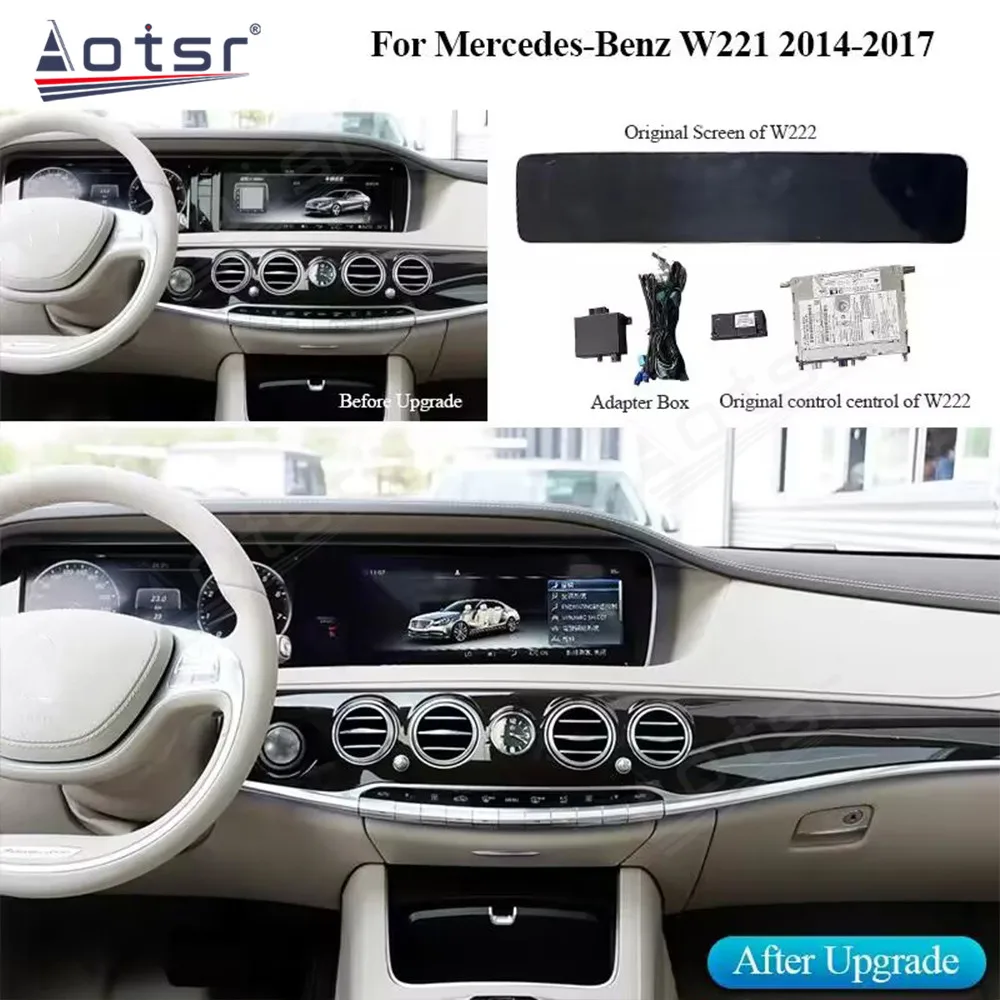 12 3 &quotAndroid 13 0 для Mercedes BENZ S Class W221 Модернизированный до W222 2014-2017 автомобильный