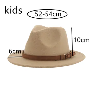 Imported Hats for Women Fedoras Girls Hat Boys Hat Felted Kids Baby Caps Small 52cm 54cm Belt Wedding Cute Ki