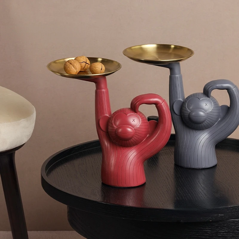 

Creative Tray Decor Scandinavian Statues Home Decor Statues And Sculptures Living Room Fruit Plate American Key Storage Plate