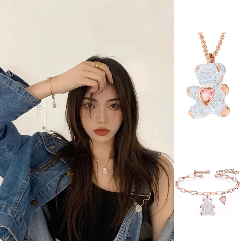 

Женское Ожерелье с изысканным белым медведем S Is Beautiful and Cute Flower Crystal Fashion Jewelry
