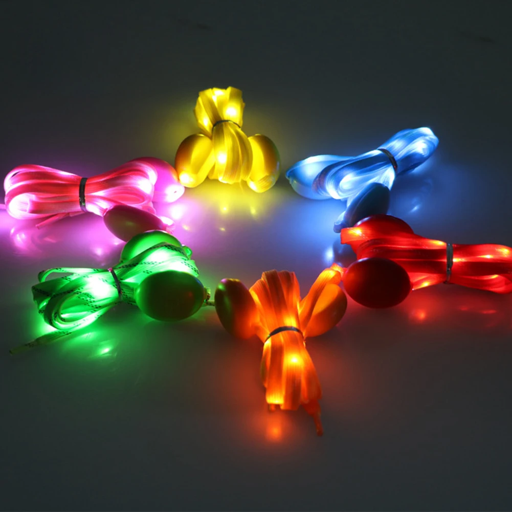

1Pair LED Sport Shoe Laces Luminous Shoelaces Glow Shoe Strings Oval Flash Light Shoelaces Batteries Party Shoelace 120cm