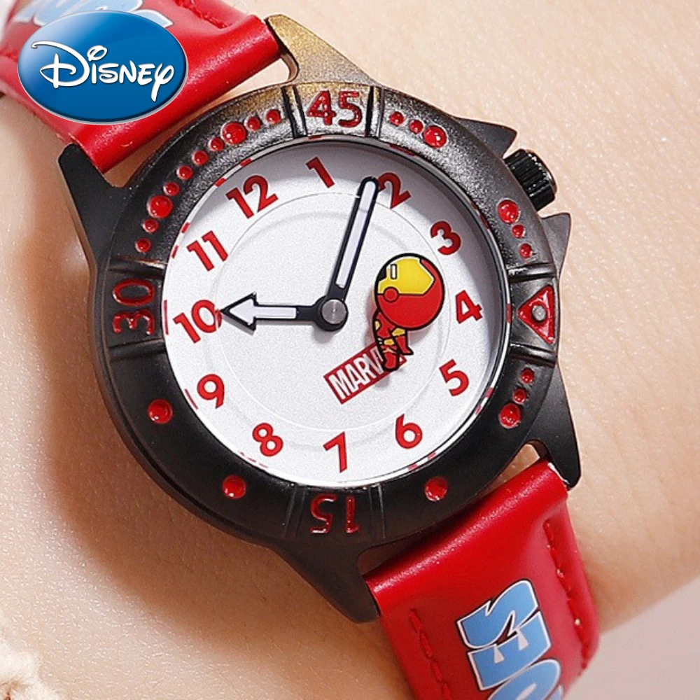 Kids Watch Spider-man Iron Man Captain America Shield The Avengers Disney Boys Clock Relogio Masculino
