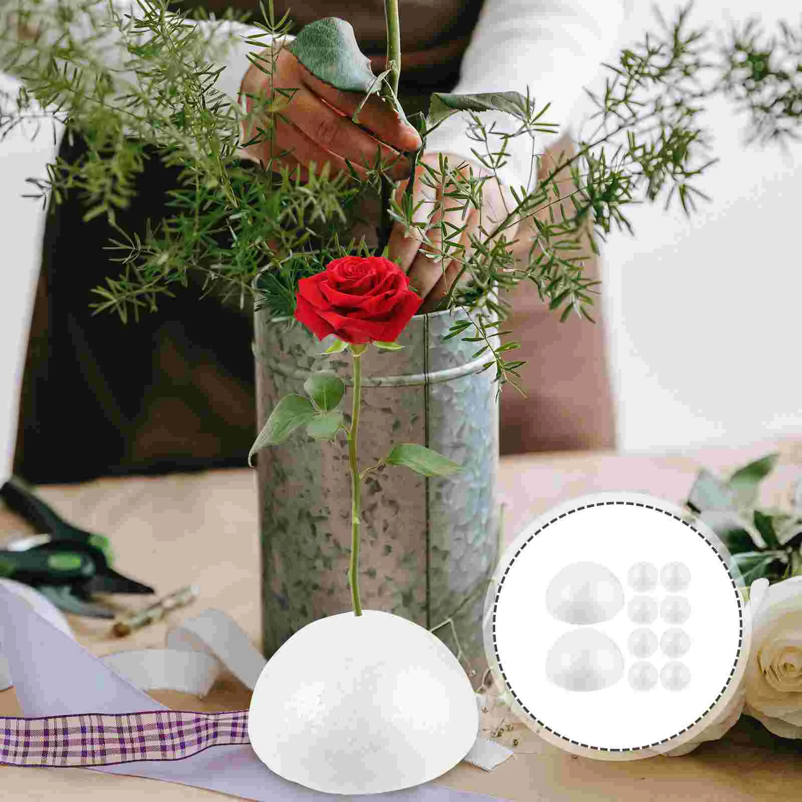 

20 Pcs Bridal Bouquet Holders Wedding Party Supplies Artificial Flowers Semicircle Foam Arrangement Child Stand