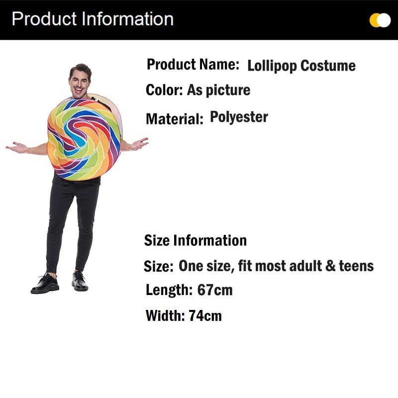 Костюм леденца унисекс для взрослых забавное платье Candyland туника радужных конфет