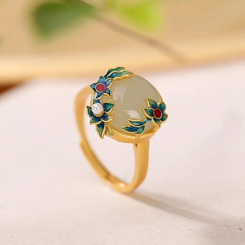 

China Palace style ring vintage Palace Plum Blossom Lady ring jewelry classical gift jewelry for mom