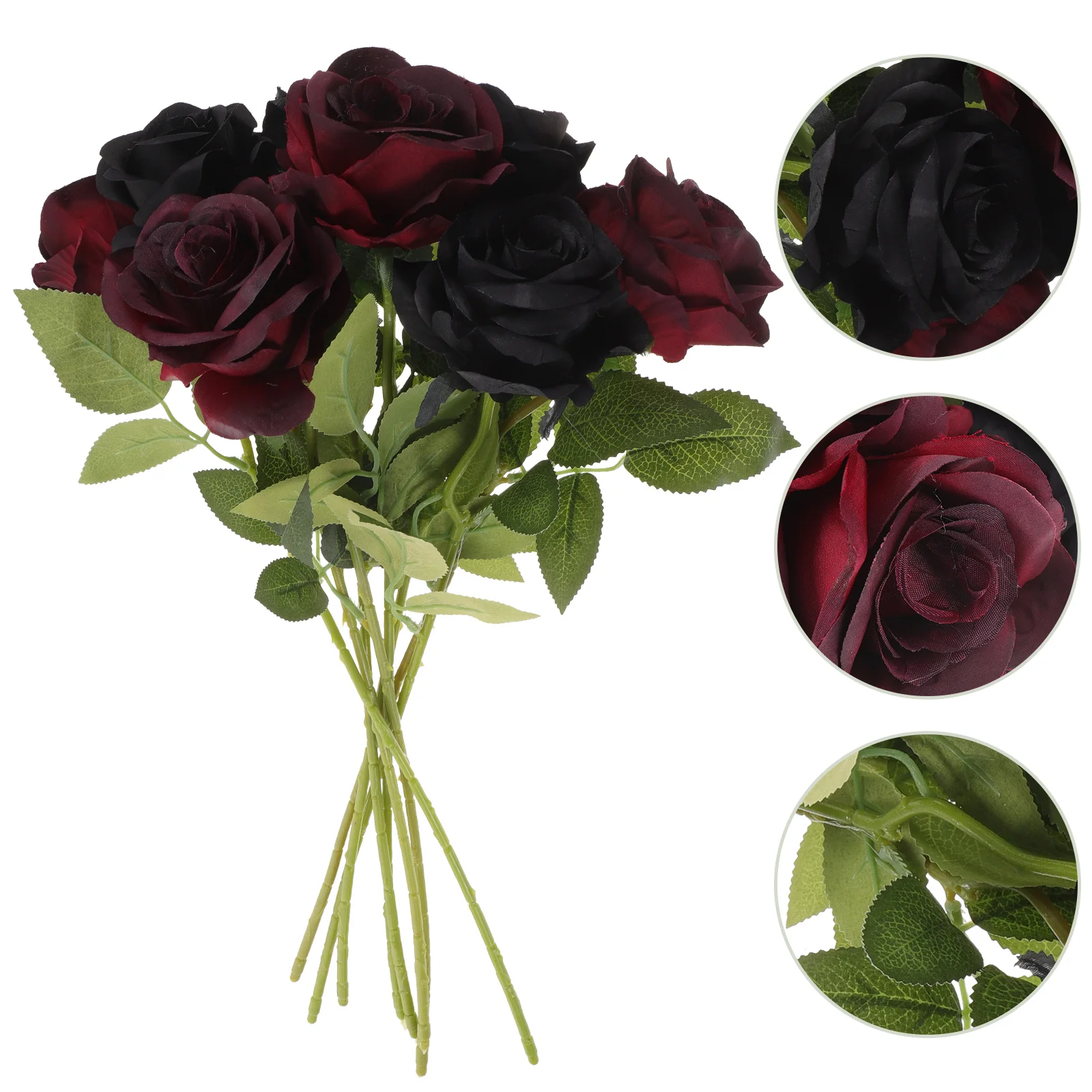 

8 Pcs Simulation Black Rose Black Wedding Decor Rose Decoration Flowers Flower Arrangement Prop Silk Cloth Wedding Rose Stems