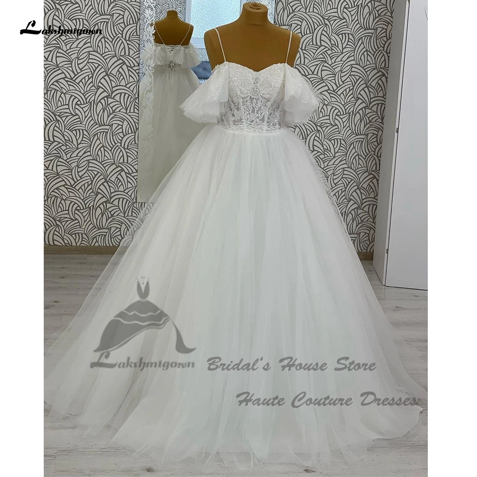Женские Блестящие Свадебные платья Lakshmigown для церкви со съемными рукавами