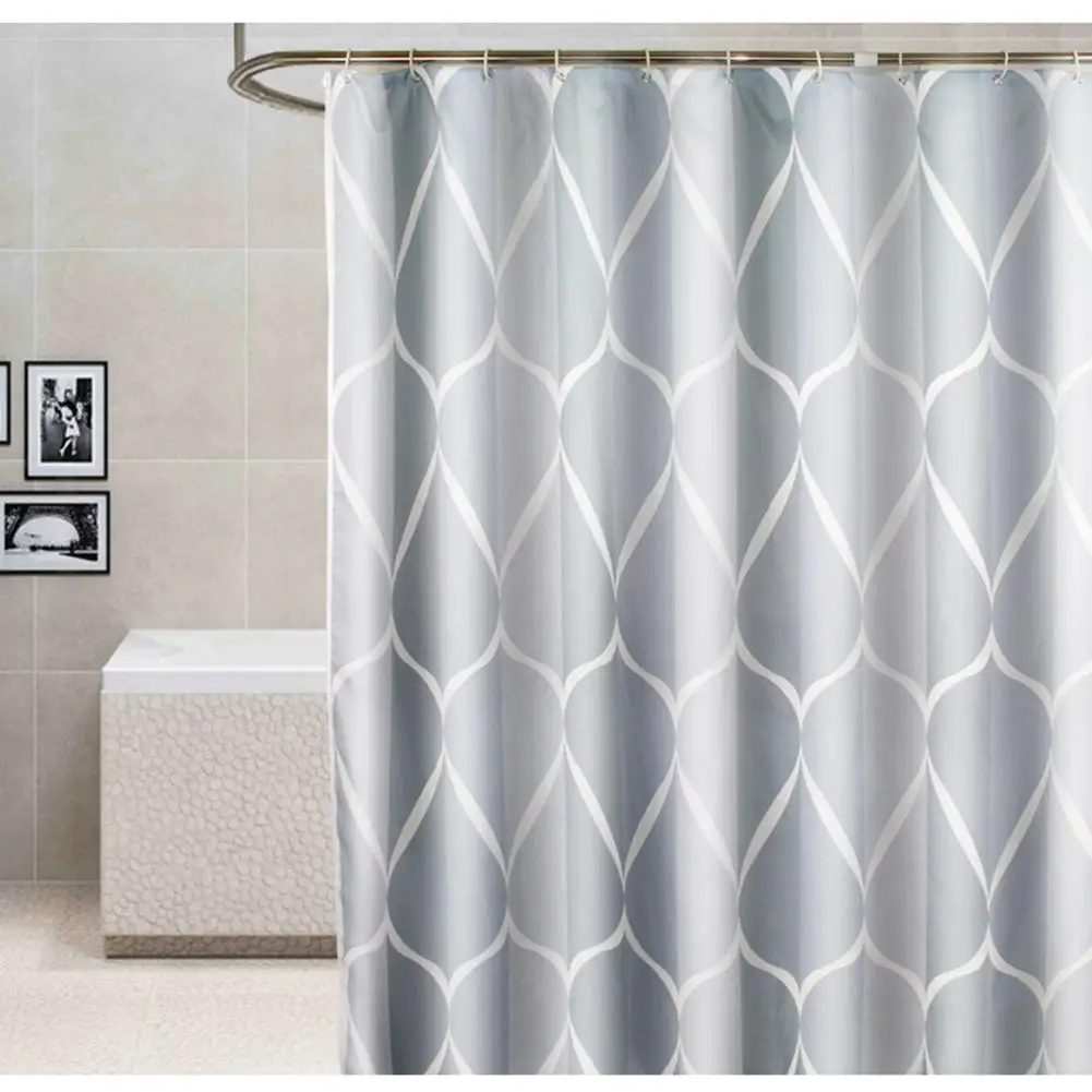 

NEW Waterproof Shower Curtains Set With 12 Hooks Thickened Washable Quick-drying Bath Curtains For Bathroom (180 X 180cm)