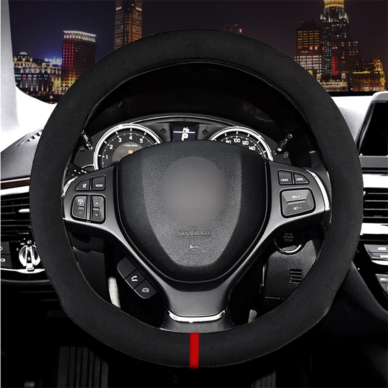 Carbon Fiber Cow Leather Car Steering Wheel Cover For Kia Ceed Rio 3 4 Sportage Sorento Cerato Optima Picanto KX K