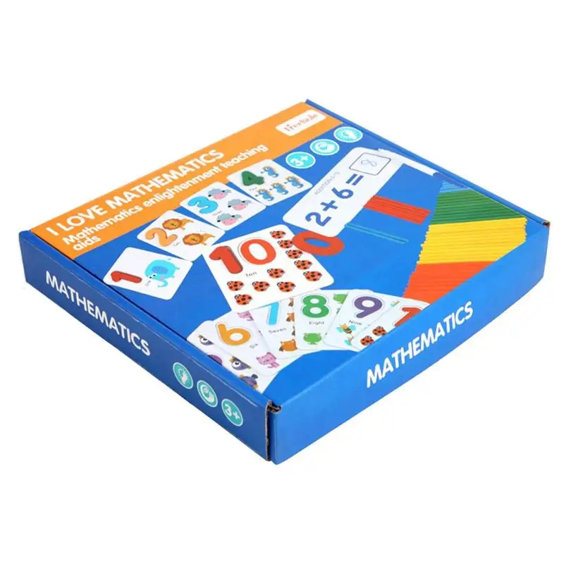 

Math Counting Sticks Kids Addition And Subtraction Teaching Aids Wooden Intelligence Sticks Number Cards And Counting Rods With