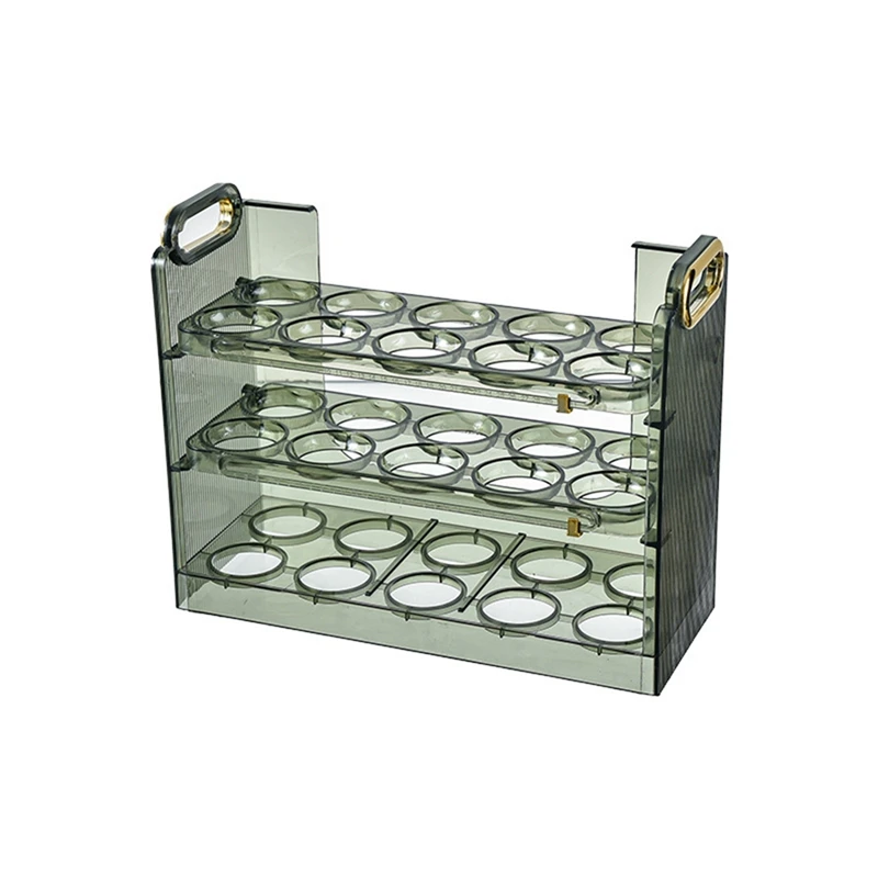 

Прочный и удобный откидной контейнер для яиц, вместительный держатель для яиц для холодильника, 3 слоя