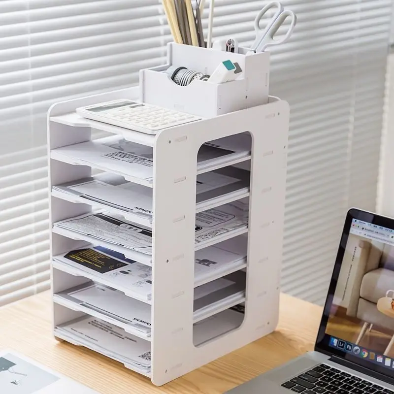 

Letter File Office Organizer Desk Holder Accessories Papepr Layers Stationery 5 Storage Document Multifunction Trays Waterproof