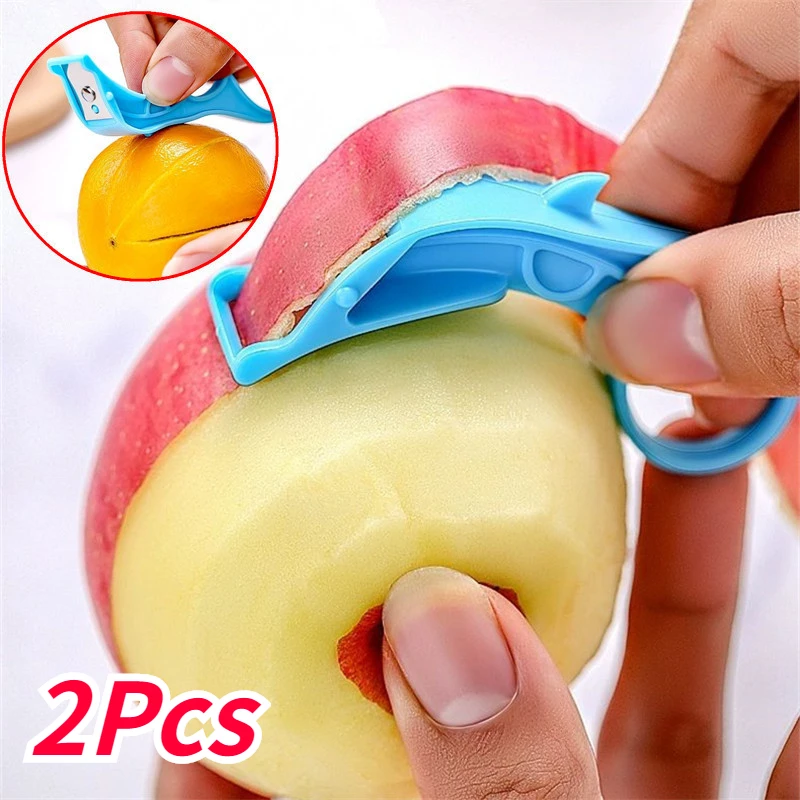 

2Pcs Fruit Apple Peeler Vegetable Peeler Stainless Steel Peeler Ring Portable Manual Peeling Orange Potatoes Peeler Kitchen Tool