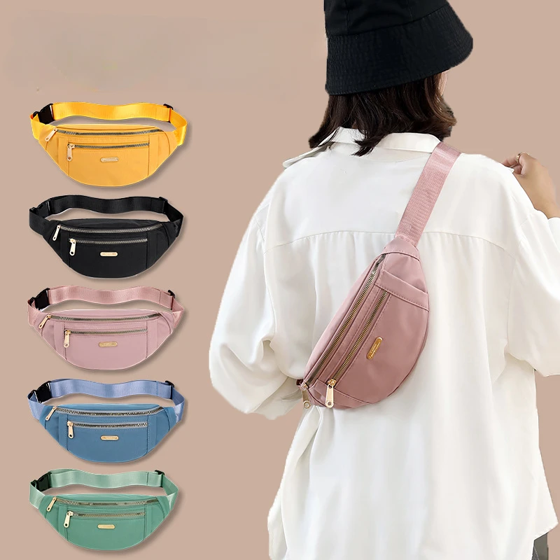 

Women's Solid Color Crossbody Bag Temperament Casual Oxford Cloth Shoulder Bag Multi-layer Change Mobile Phone Pocket