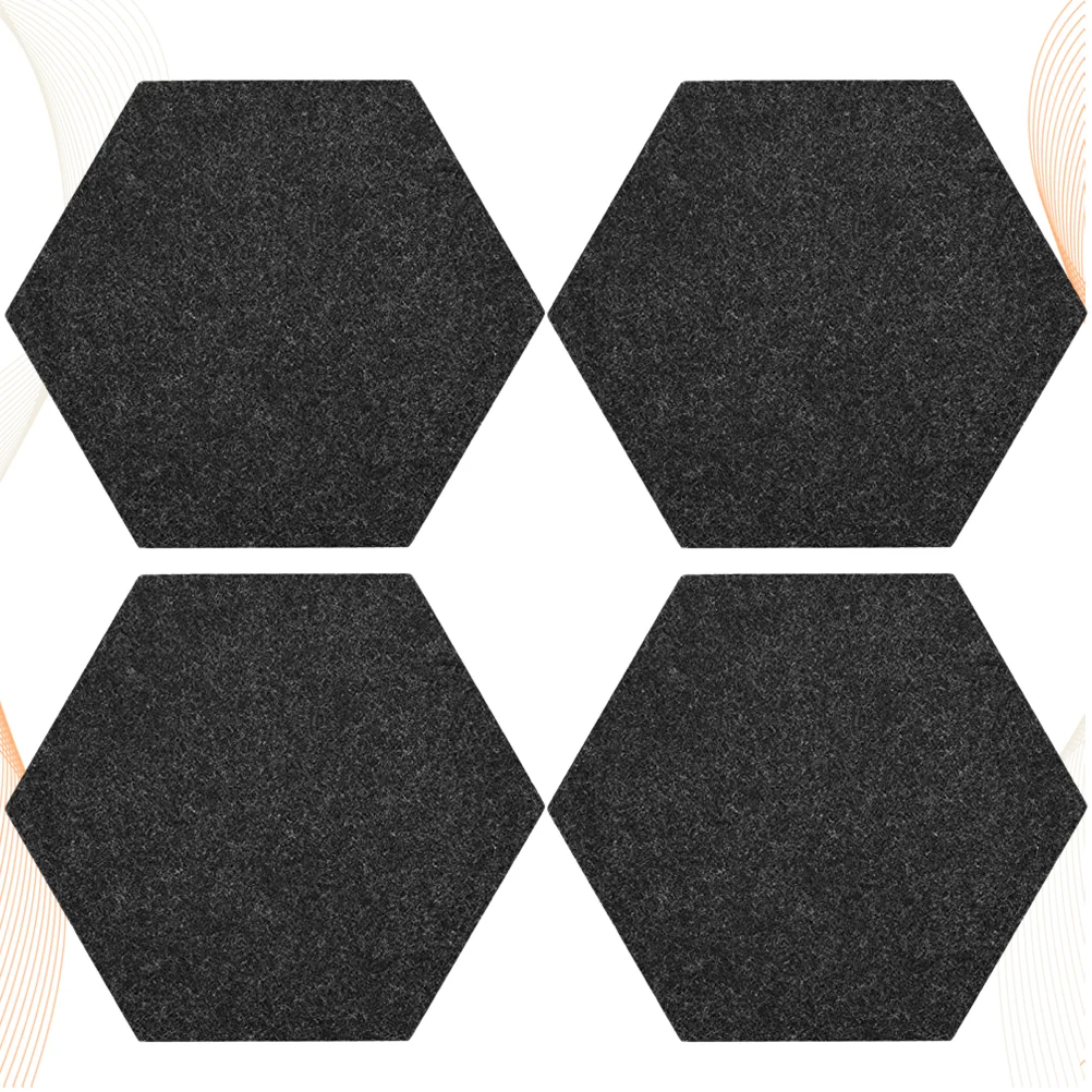 

4pcs Hexagon Bulletin Pad Cork Mat Adhesive Felt Message Board Wall Board Memo Cork Board Hexagon Self-adhesive Cork Board
