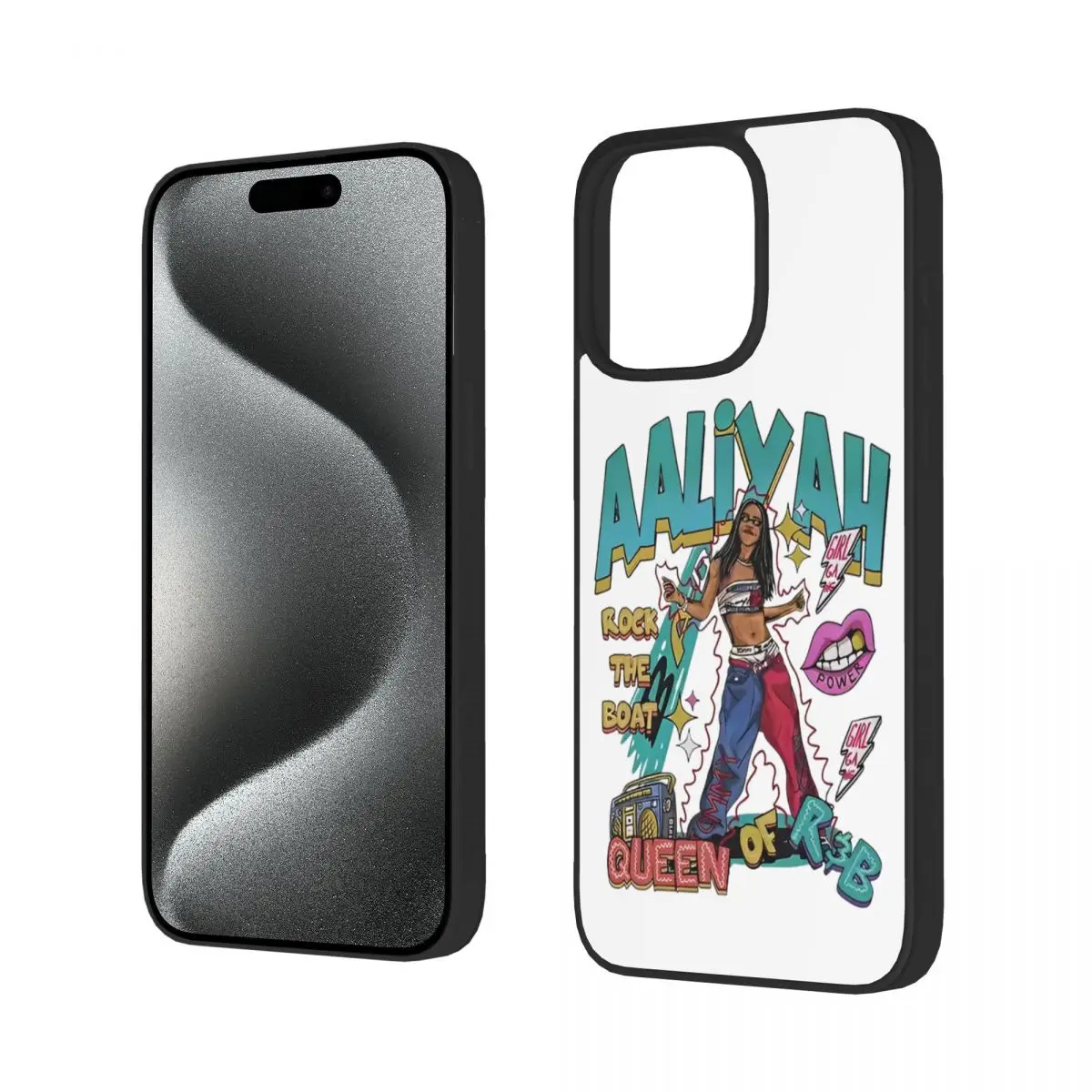 Фото Чехол для телефона Humor Aaliyah Muisc для iPhone 15 Pro Max, мягкий чехол из ТПУ №2