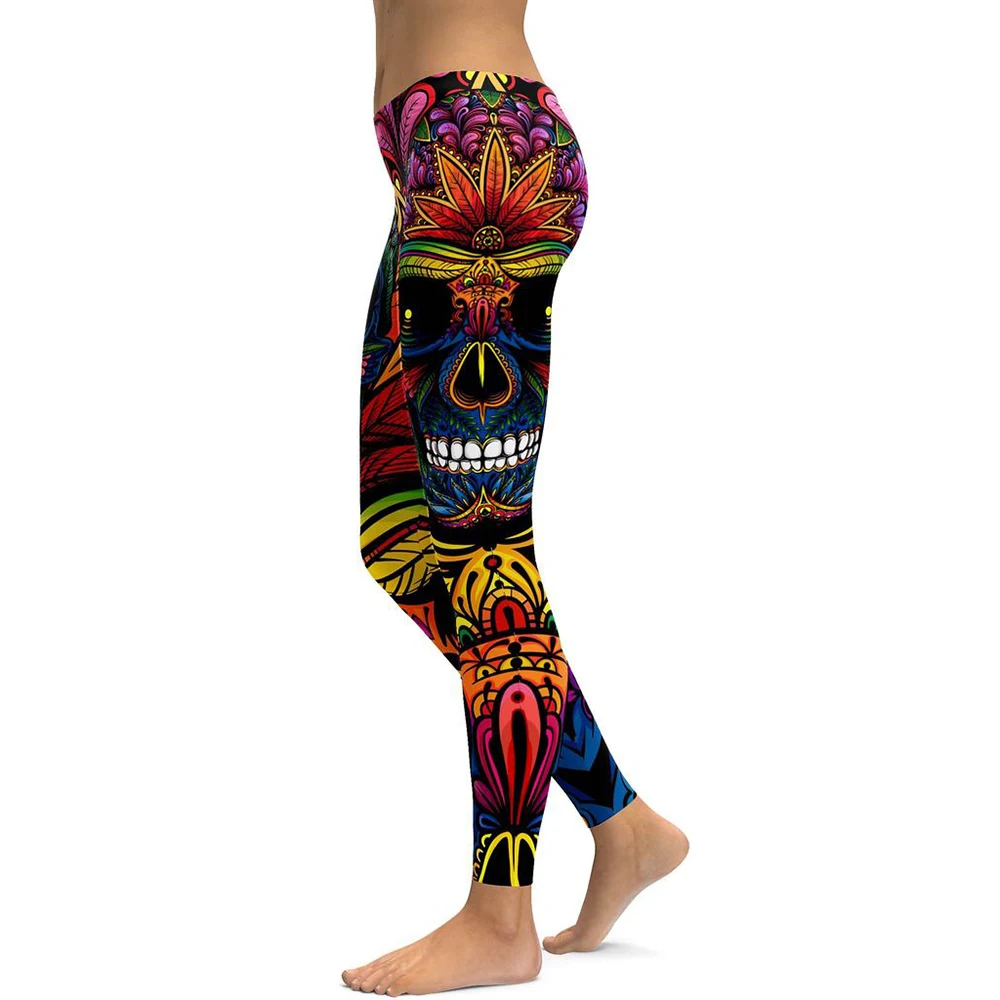 

Women Sport Pants Gym Sport Leggings Devil Multicolor High Waist Running Tights Skinny Joggers Pants Compression Gym Pants Soft