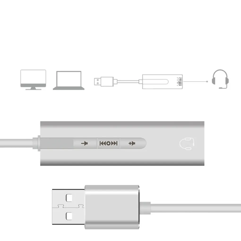 

Внешняя звуковая карта USB, 3,5 мм, аудиоинтерфейс, адаптер для ПК ноутбука для микрофона, наушников, преобразователь звука с 7,1