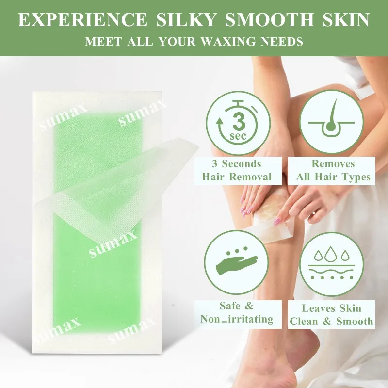 Восковые полоски для удаления волос SUMAX 40 шт. фотобумажные тела и лица с алоэ вера
