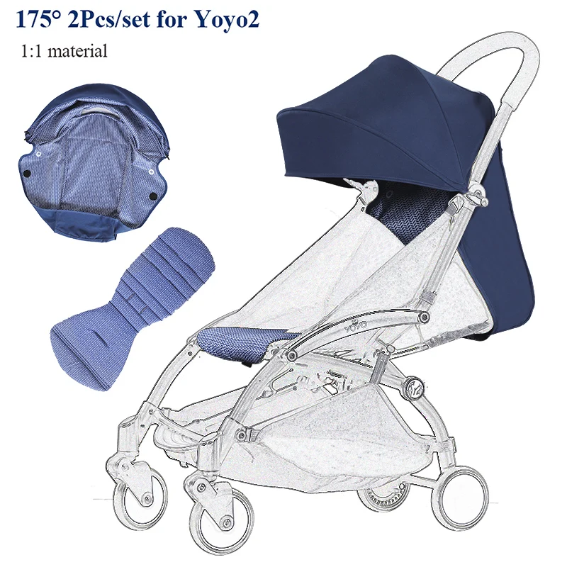 

1:1 Seat Fit Yoyo Accessories Babyzen Hood&mattress 175°stroller Fabric Cushion For Yoyo2 Sunshade Canopy Cover Pram