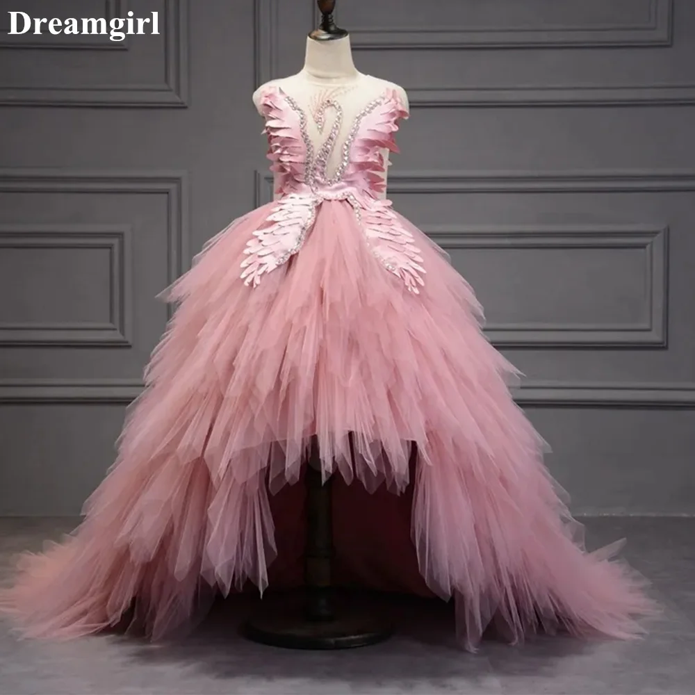

Dreamgirl розовые платья с оборками и цветами для девочек Многоярусное платье с изображением бабочки и дождевых камней для свадебной вечеринки платье принцессы فساففبنبنبن
