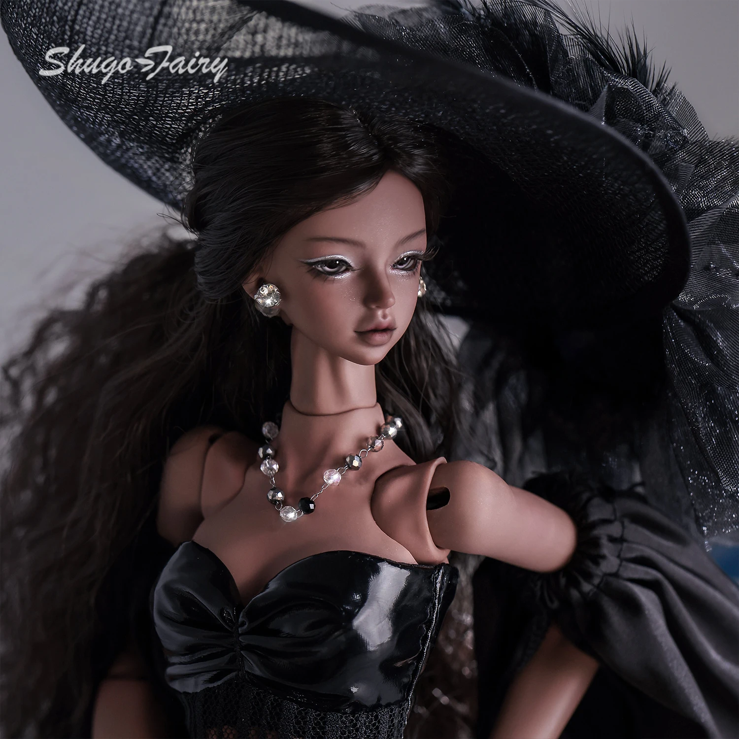 Фото Кукла BJD ShugaFairy 1/4 Keisha A, полный комплект из полимерной смолы, в стиле Banksy Dark Witch Supermodel, с большой шляпой, ручная работа, шарнирная кукла, игрушка, подарок №3