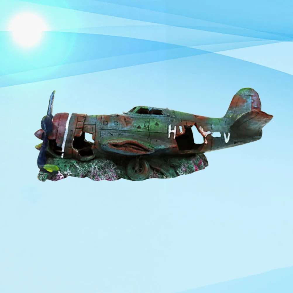 

Aquarium Decorations Fish Tank Plane Cave Large Shipwreck Wreckage Ship Sunken Funny Wreck Crash Ornamentairplane Artificial