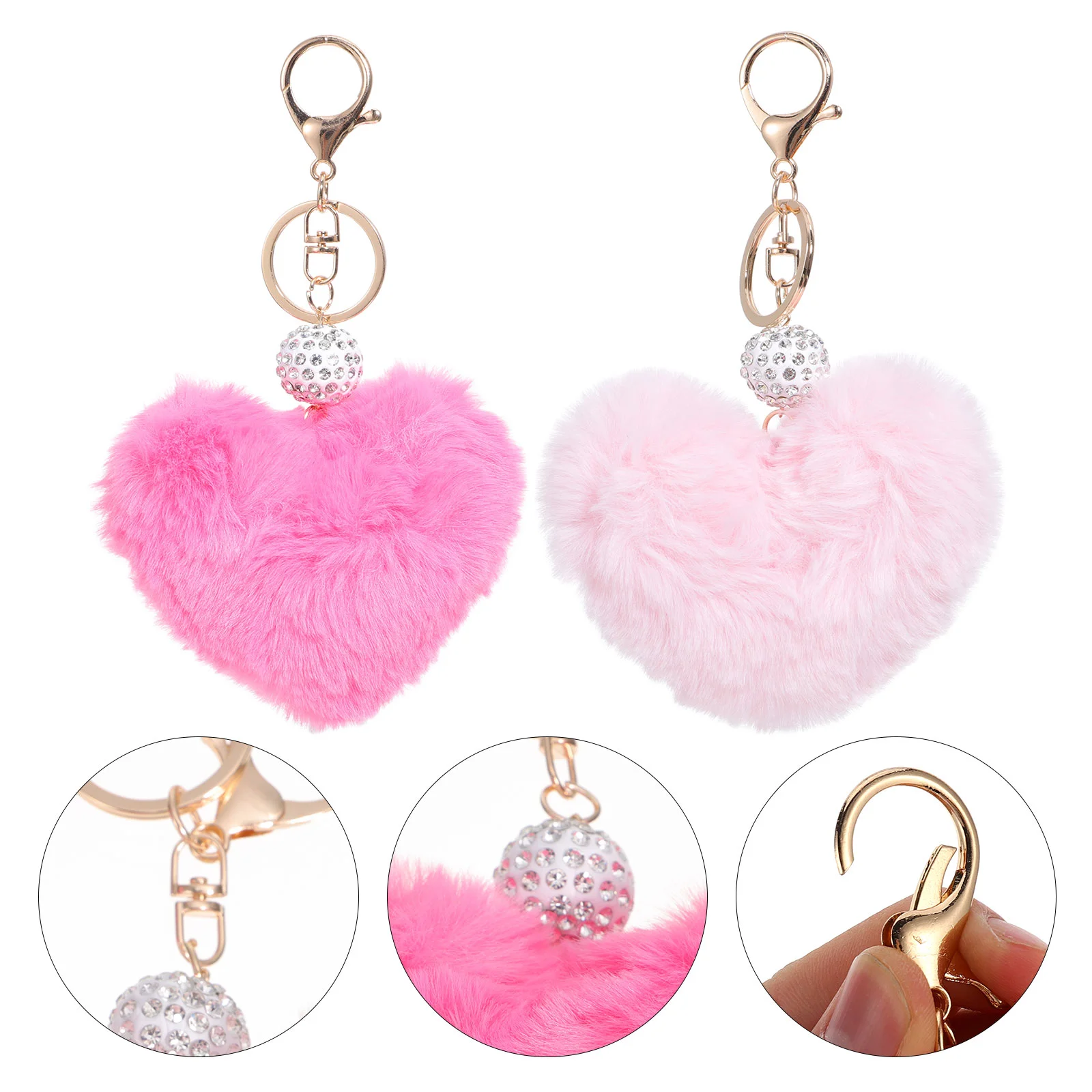 2 шт. брелоки Любовь плюшевый кулон держатель для бриллиантов милое сердце