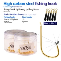 100pcs2bottles barbless fishing hook high carbon steel material 1 2 3 4 5 6 7 8 crucian preferred fishhook fishing tool