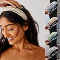 ethnic style beaded webbing hair hoop womens bohemia style head hoop weave wide hairband exquisite quality hair accessories