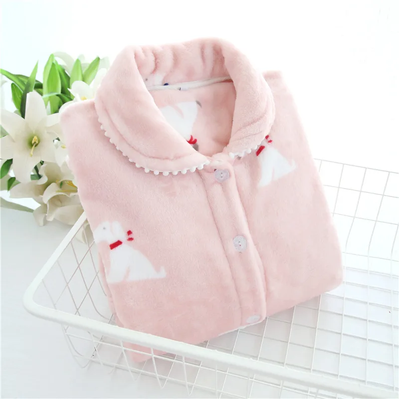 Man Pajamas Winter Men Sleep Lounge Set 2 Pieces Cute Couple Pajama Thick Nightwear for Women With Sleeves Pijama Mujer Invierno