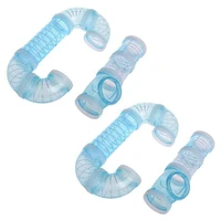 2 set hamster tubes adventure external pipe set hamster cage toys to expand space diy creative connection tunnel blue