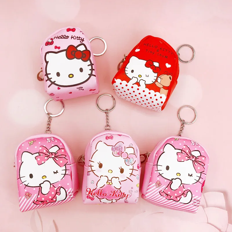 

Sanrio, Hello Kitty Cinnamoroll детский мультяшный кошелек для ключей, сумка для хранения, анимационная периферийная подвеска на рюкзак, подарки для дево...