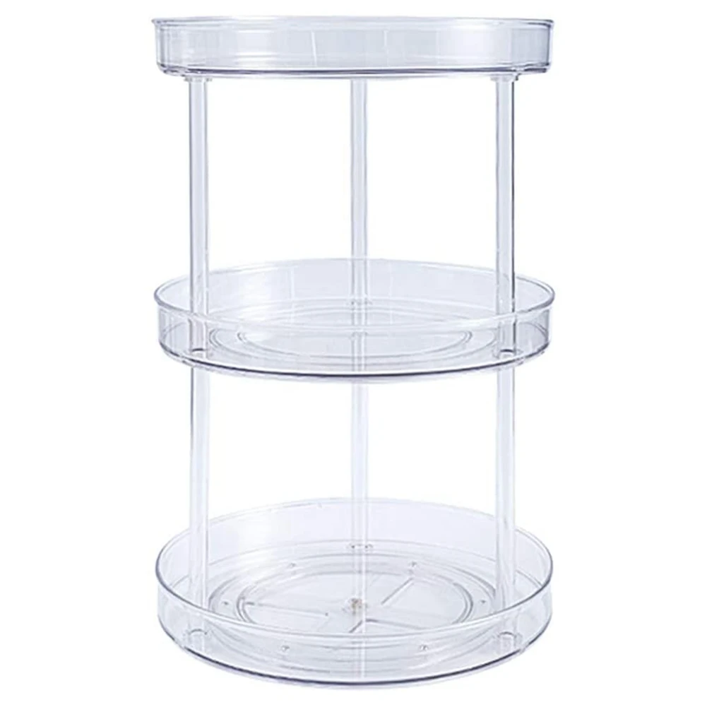 

Lazy Susan Turntable Cabinet Organizer,Clear Lazy Susan Organizer Spice Rack for Cabinet for Kitchen Bathroom B