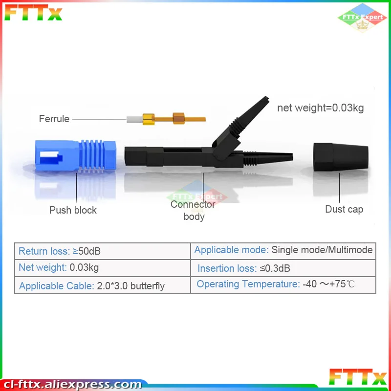 50pcs 100pcs Lot Quick Field Assembly FTTH Embedded Fiber Optic Fast Connector SC APC SM Fiber Optic SC UPC Cold Connector