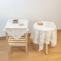 Korean INS White Lace Wedding Table Cover Retro Flower Tablecloth for Romantic Wedding Party Coffee Home Decorations