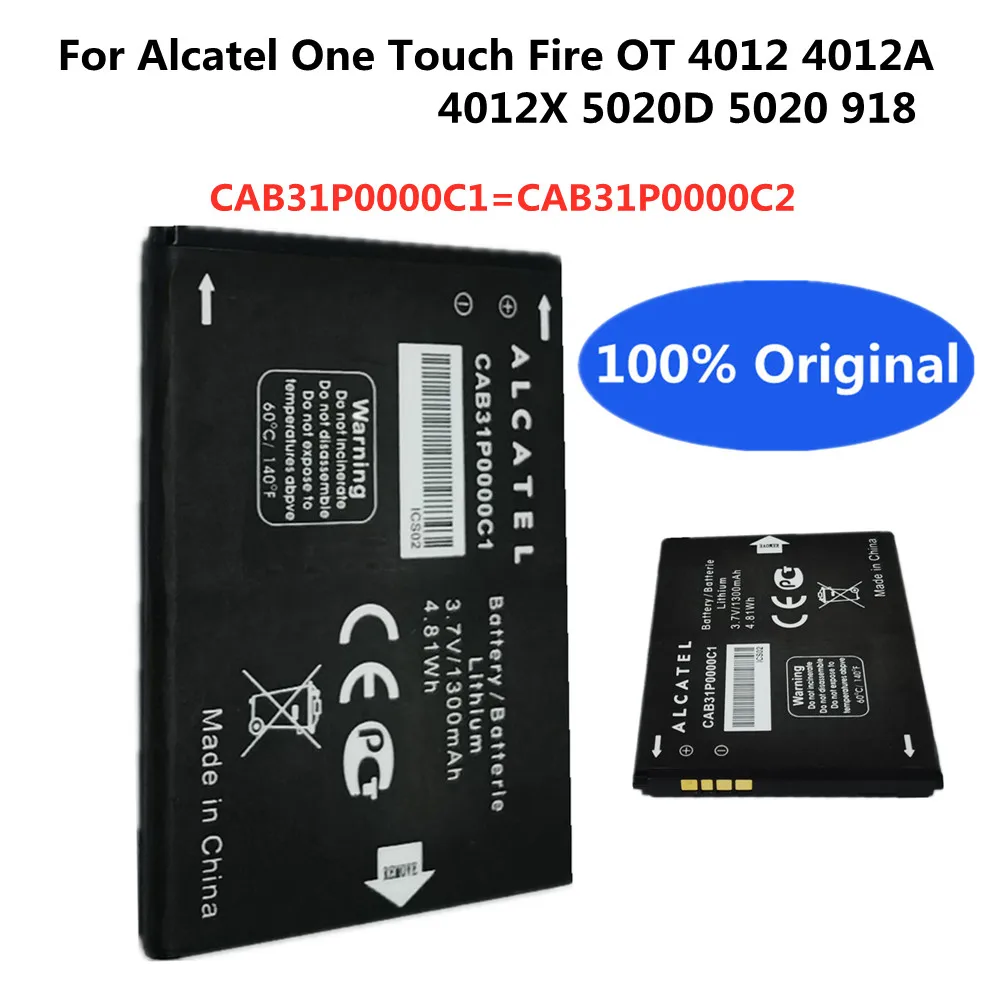 Новый аккумулятор CAB31P0000C1 для Alcatel One Touch Fire OT 4012 4012A 4012X 5020D 5020 918 CAB31P0000C1 CAB31P0000C2 Новый аккумулятор CAB31P0000C1 для Alcatel One Touch Fire OT 4012 4012A 4012X 5020D 5020 918 CAB31P0000C1 CAB31P0000C2