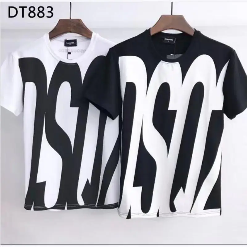 

DSQUARED2 Women/Men's Creative Letter Print Trendy Cotton Summer Top DT883#