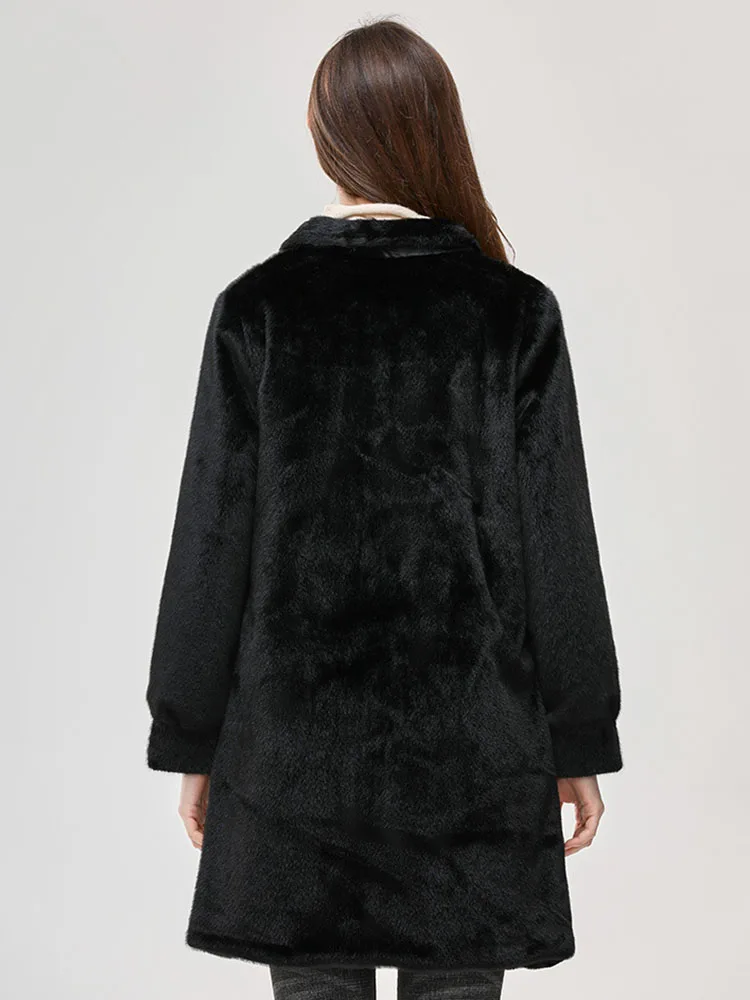 Winter Woman Coat 2022 Luxury Faux Mink Fur Fluffy Jacket Designer European American Long Sleeves Y2k Fashion Free Shipping