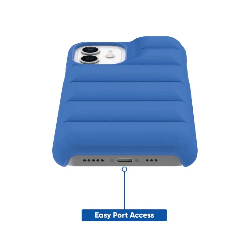 2023 new for Puffer Soft Quilted Phone Case for iPhone 12 and iPhone 12 Pro - Cobalt