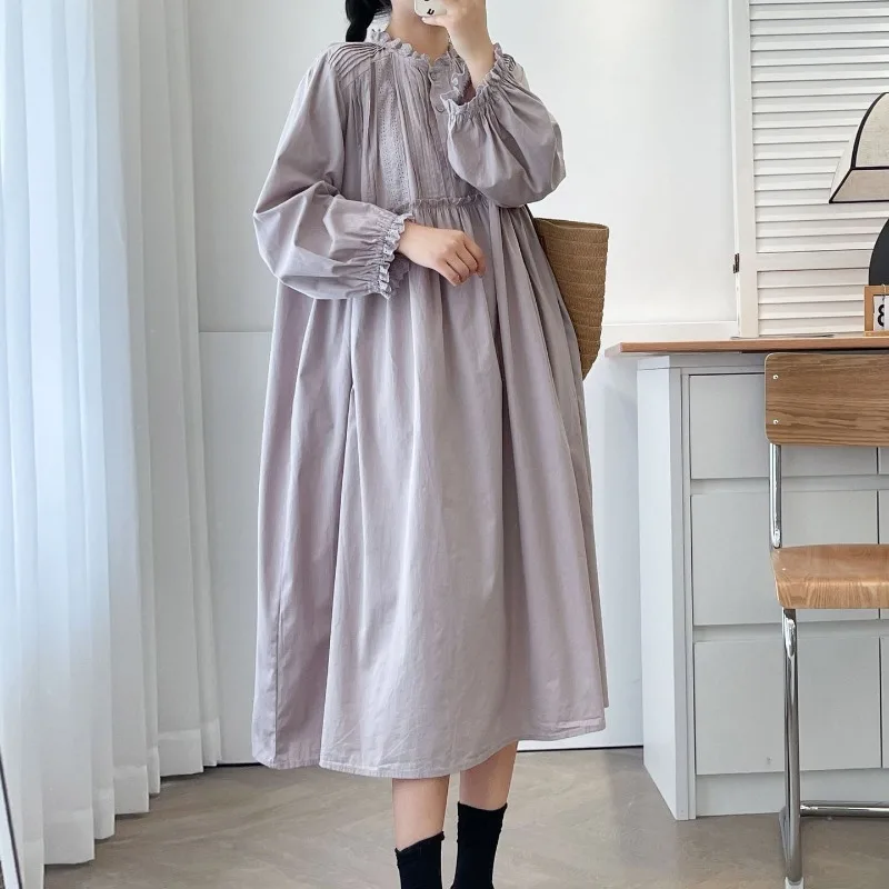 Милое винтажное хлопковое плиссированное платье в японском стиле девушки Мори с