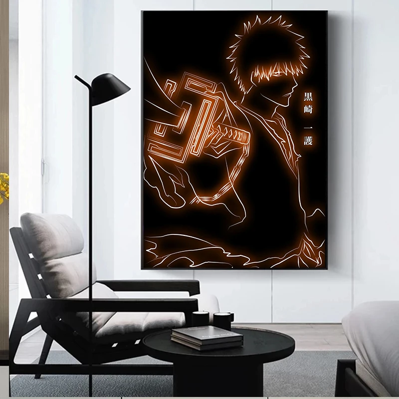 Поп аниме фигурка отбеливатель постеры 80-х Vaporwave kenpachi Gotei манга украшение на