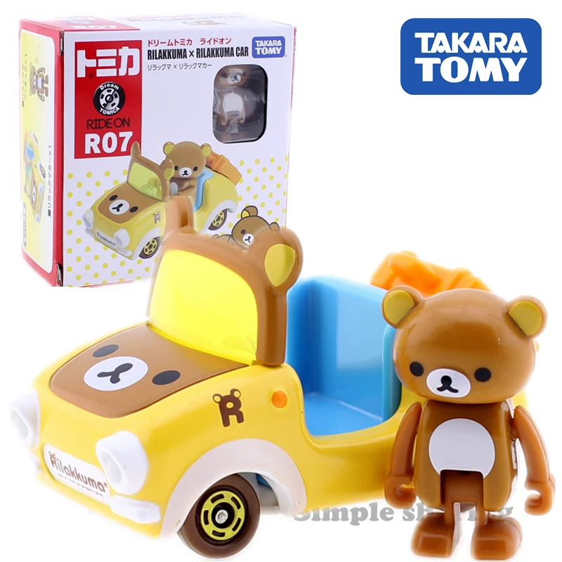 

Takara Tomy Dream Tomica Ride On R07 Rilakkuma X Korilakkuma Car Miniature Diecast Baby Toys Model Kit Anime Figure Kids Doll