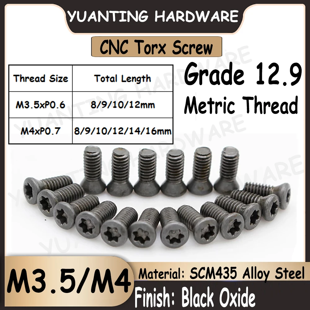 

5Pcs~10Pcs M3.5 M4 Grade 12.9 Alloy Steel Metric Thread Oval Screws Insert Torx Screws CNC Bar Replaces Carbide Inserts Lathe