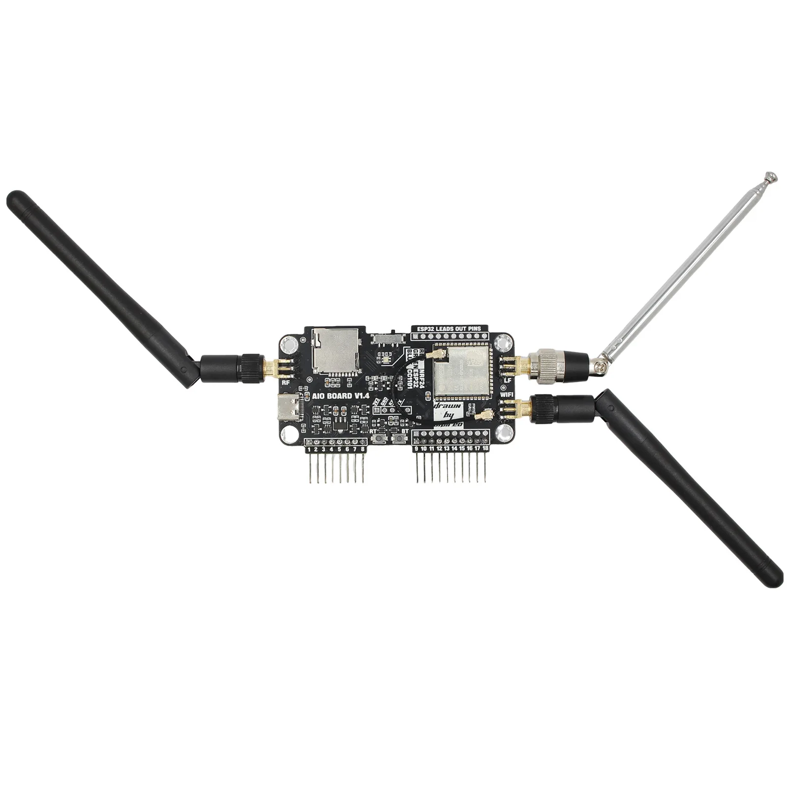 Макетная плата NRF24 + ESP32 Wi-Fi 2 4 ГГц с высоким коэффициентом усиления CC1101 поддержка