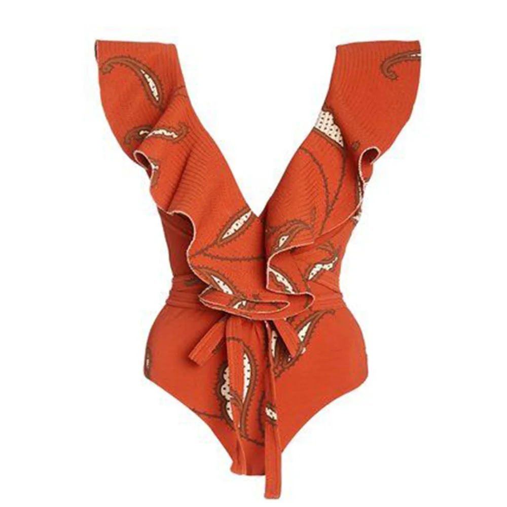 Women Swimwear Beach Fashion Plaid Print New 2023 Elegance Luxury Slim  Sexy Erotic Suit Bikinis V-Neck Onepiece  And  Cover Up