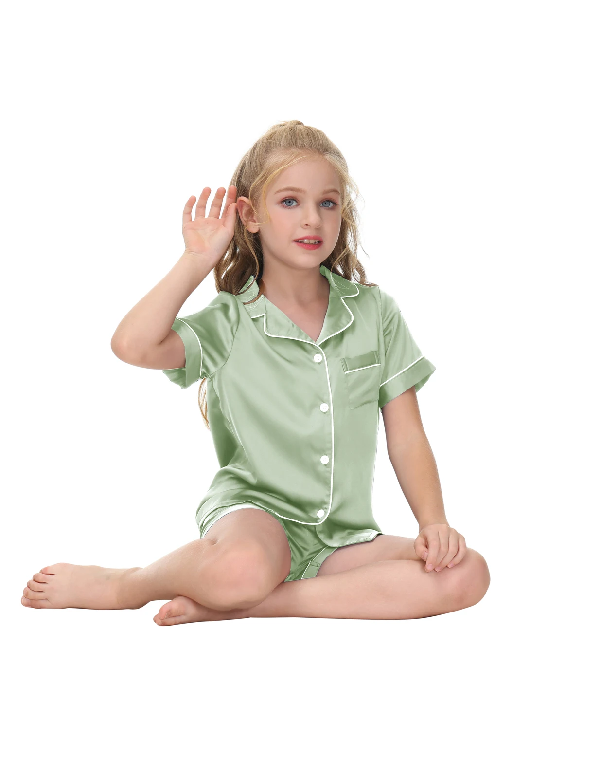 Aamikast летний кардиган и шорты для мальчиков девочек однотонные детские пижамы